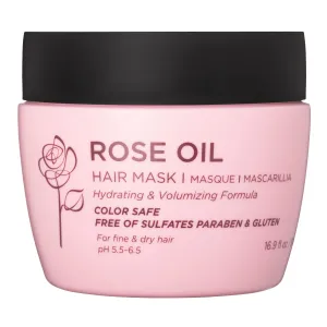 Luseta Rose Oil Hair Mask Moisturing & Hydrating Masque 16.9 Oz Deep Nourishment for Fine and Dry Hair, Sulfate and Paraben Free