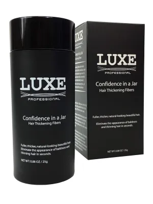 LUXE Hair Thickening Fibers - CONFIDENCE IN A JAR – 2 Months  Supply! – Hypoallergenic, Dermatologist Tested – Multiple Colors Available (Auburn)