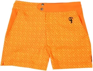 Luxe Swim Trunks - 4 Way Stretch, Quick Dry, Chlorine Resistant, Built in Compression Liner (US, Alpha, Small, XX-Large, Regular, Regular, M/32, Tangerine)