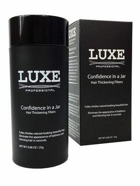 LUXE Hair Thickening Fibers - CONFIDENCE IN A JAR – 2 Months  Supply! – Hypoallergenic, Dermatologist Tested – Multiple Colors Available (Dark Brown)