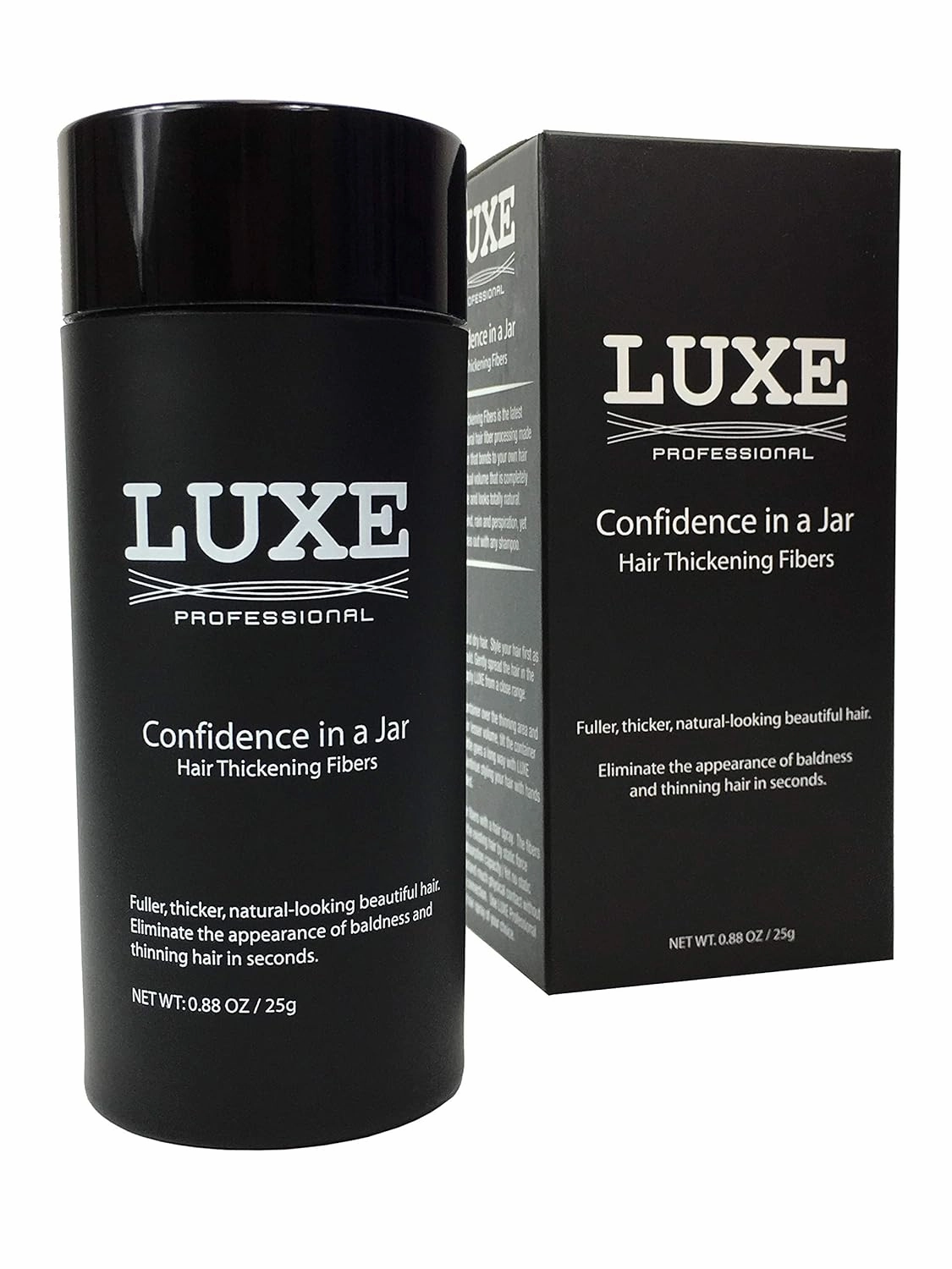 LUXE Hair Thickening Fibers - CONFIDENCE IN A JAR – 2 Months  Supply! – Hypoallergenic, Dermatologist Tested – Multiple Colors Available (Medium Blond)