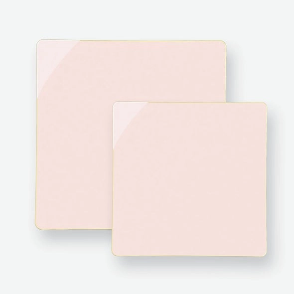 Luxe Party Blush/Gold Square Dinner Plates 10.5" 10pc