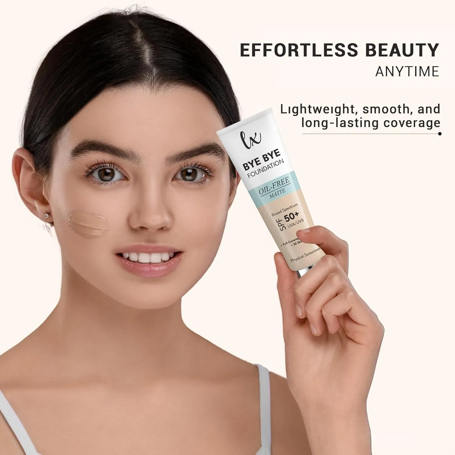 Lx Blend Bye Bye Foundation Oil Free Matte Coverage Moisturizer With SPF 50 (LIGHT) 1 FL OZ