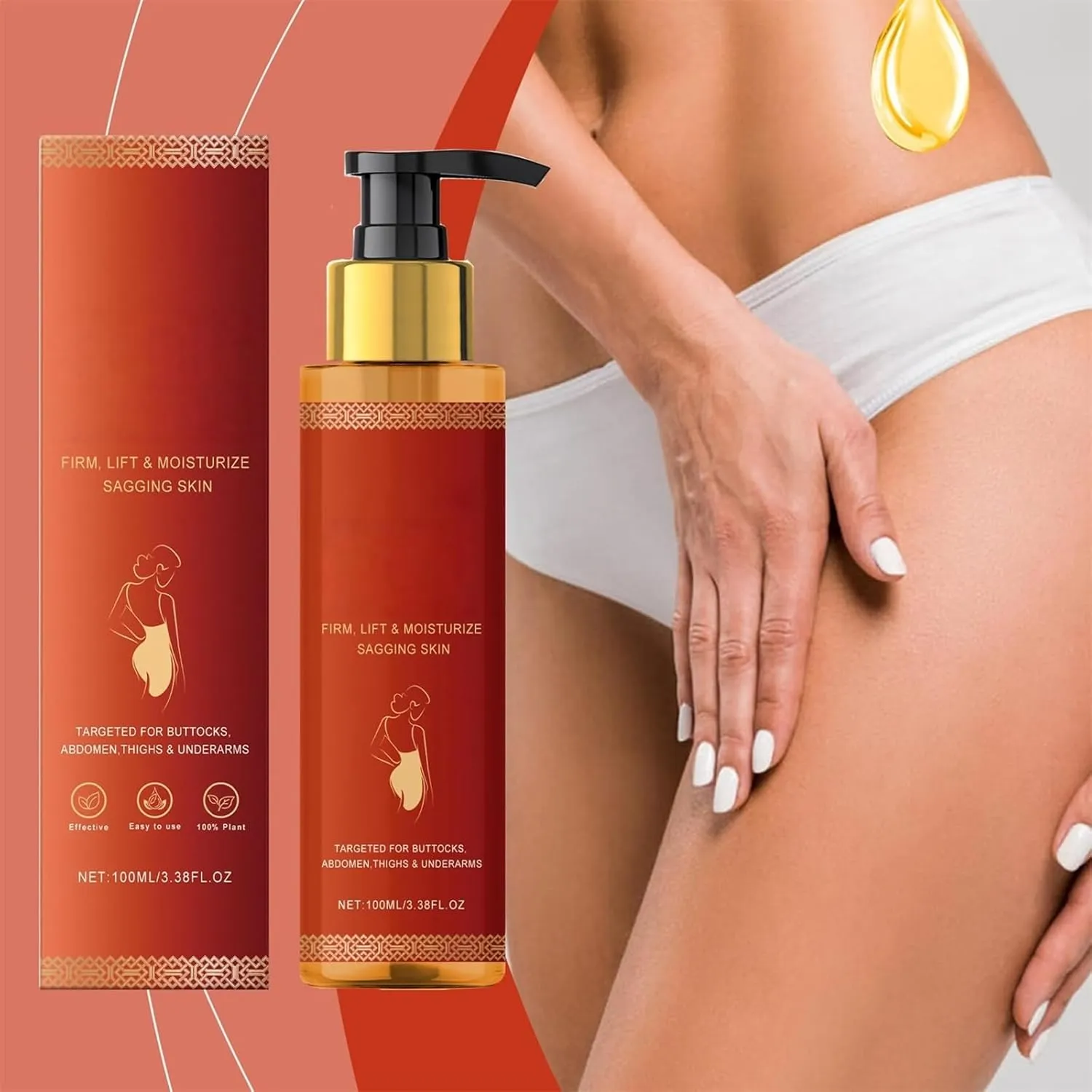 Magic Body Firming Oil,Magic Luxury Body Firming Oil with Vitamin E, Rosehip, and Almond Oils,Ultra Hydrating And Firmings Skin,Lightweight & Non-Greasy For Crepe Skin (2pcs, One size)