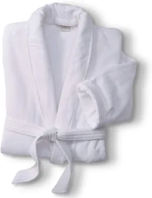 Marriott Terry Velour Bathrobe - Luxury 100% Cotton Hotel Spa Robe - Plush, Absorbent, Machine Washable - Shawl Collar, One Size