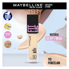 Maybelline New York Fit Me Dewy   Smooth Liquid Foundation Spf 23, 110 Porcelain, 30Ml