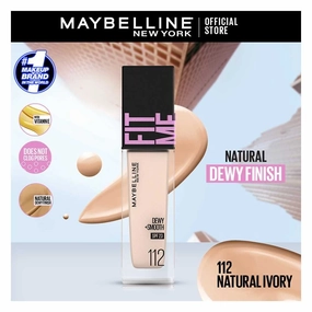 Maybelline New York Fit Me Dewy   Smooth Liquid Foundation Spf 23, 112 Natural Ivory, 30Ml