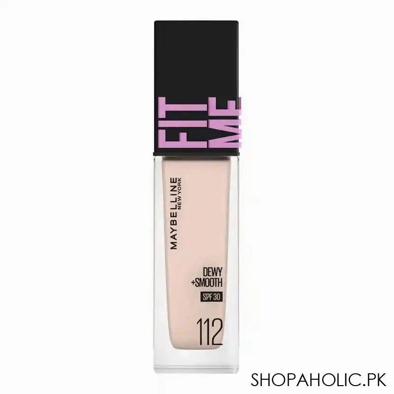 Maybelline New York Fit Me Dewy   Smooth SPF 30 Foundation Pump, 112 Natural Ivory, 30ml