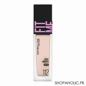 Maybelline New York Fit Me Dewy   Smooth SPF 30 Foundation Pump, 112 Natural Ivory, 30ml