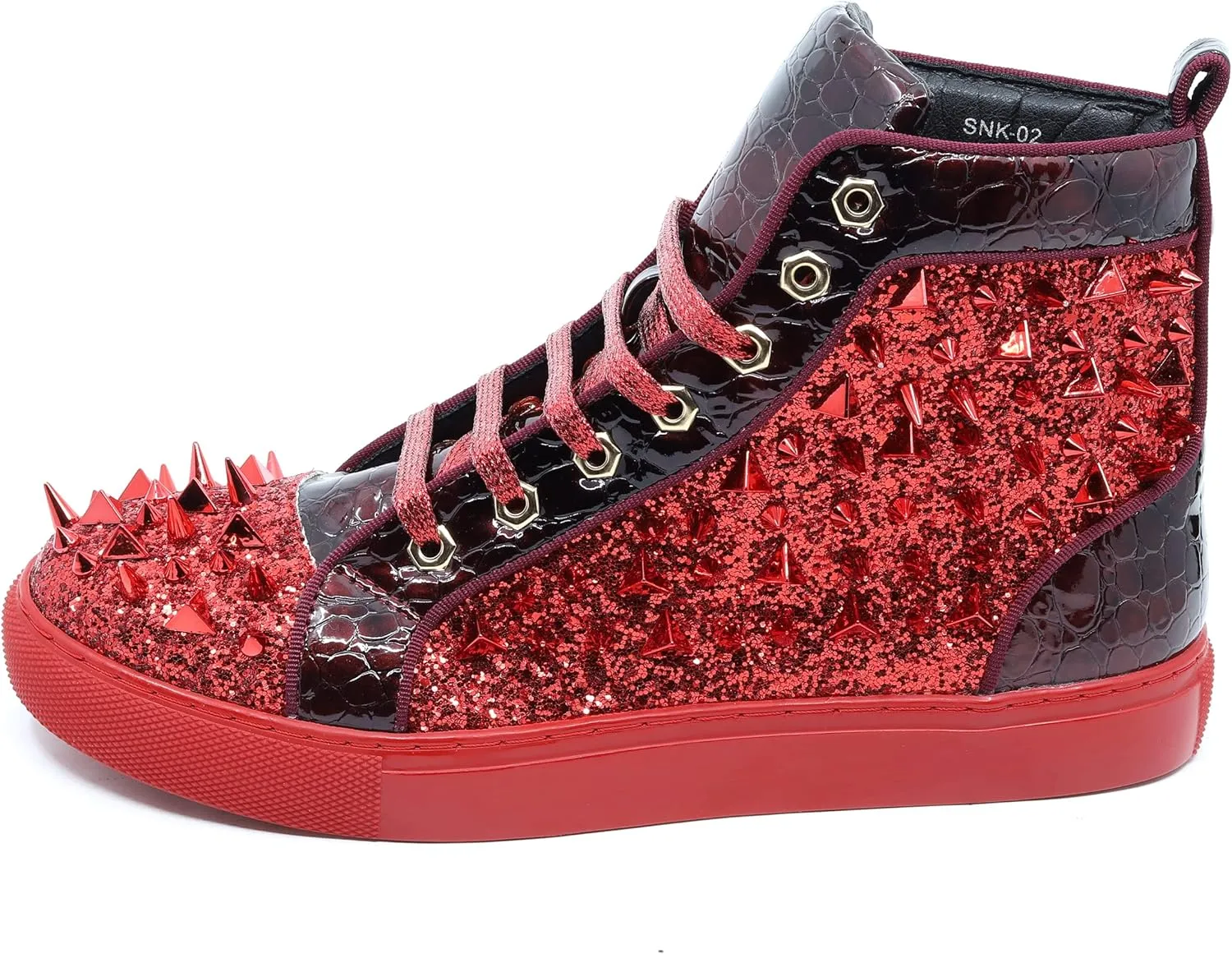 Men's High Top Sparkly Spike Flat Fashion Casual Sneakers Shoes SNK-02