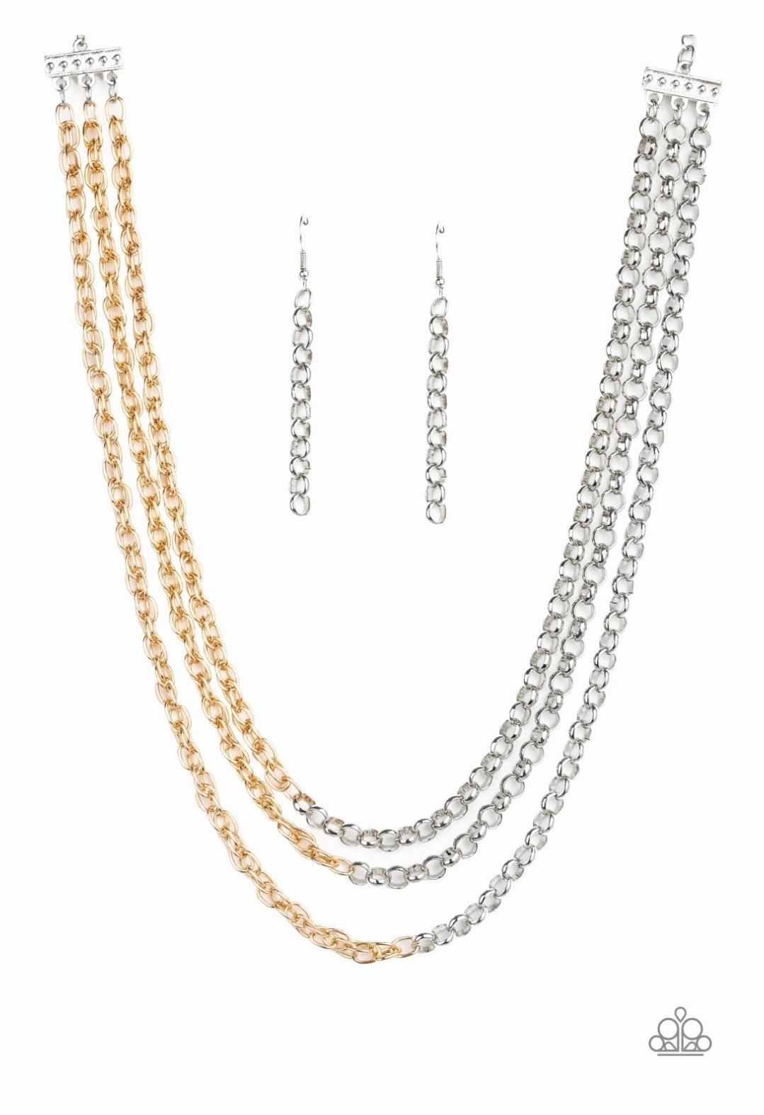 Metro Madness - Silver/Gold Necklace  - Paparazzi  Accessories