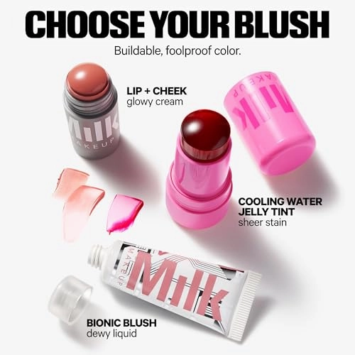 Milk Makeup Cooling Water Jelly Tint, Fizz (Soft Peach) - 0.17 oz - Sheer Lip & Cheek Stain - Buildable Watercolor Finish - 1,000  Swipes Per Stick - Vegan, Cruelty Free