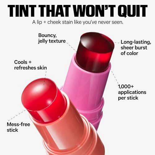 Milk Makeup Cooling Water Jelly Tint, Fizz (Soft Peach) - 0.17 oz - Sheer Lip & Cheek Stain - Buildable Watercolor Finish - 1,000  Swipes Per Stick - Vegan, Cruelty Free