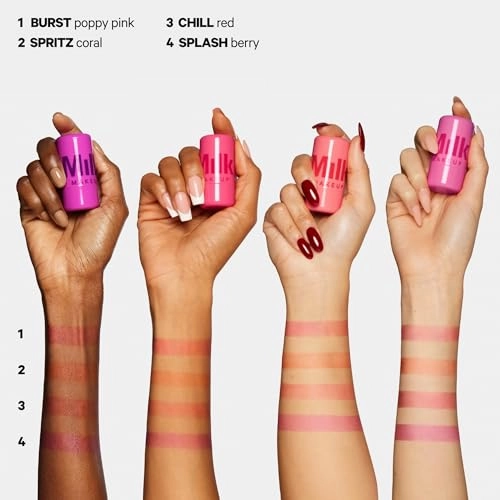 Milk Makeup Cooling Water Jelly Tint, Fizz (Soft Peach) - 0.17 oz - Sheer Lip & Cheek Stain - Buildable Watercolor Finish - 1,000  Swipes Per Stick - Vegan, Cruelty Free