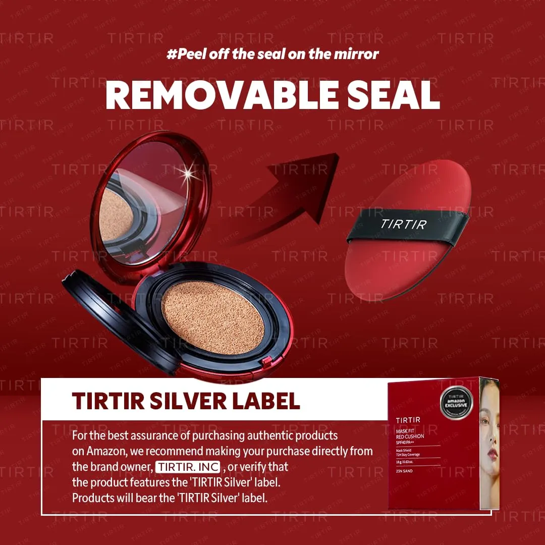 [*Mini Size*] TIRTIR Mask Fit Red Cushion Foundation | Full coverage, Weightless, Skin fit, Satin Glow Finish, Korean Makeup, beauty, Tattoo cover up, Buildable (#24N Latte, 0.15 Fl Oz)