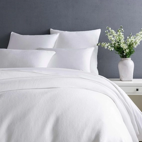 Montauk White Duvet Cover, Full/Queen Size, White Solid Pattern