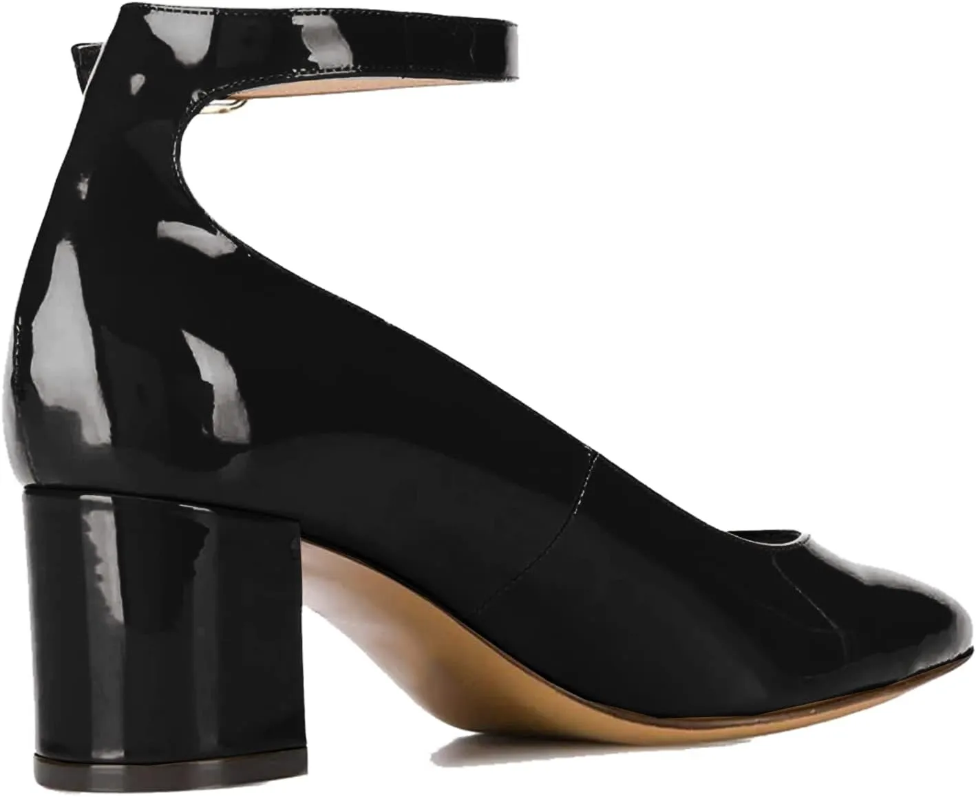 MOOMMO Women Low Chunky Block Heels Sandals Pumps Ankle Strap Round Closed Toe Dress Shoes 2" Heels Patent Suede Classic Formal Mid Heels Wedding Office Work Dance Shoe Dressy Comfort 4-11 M US