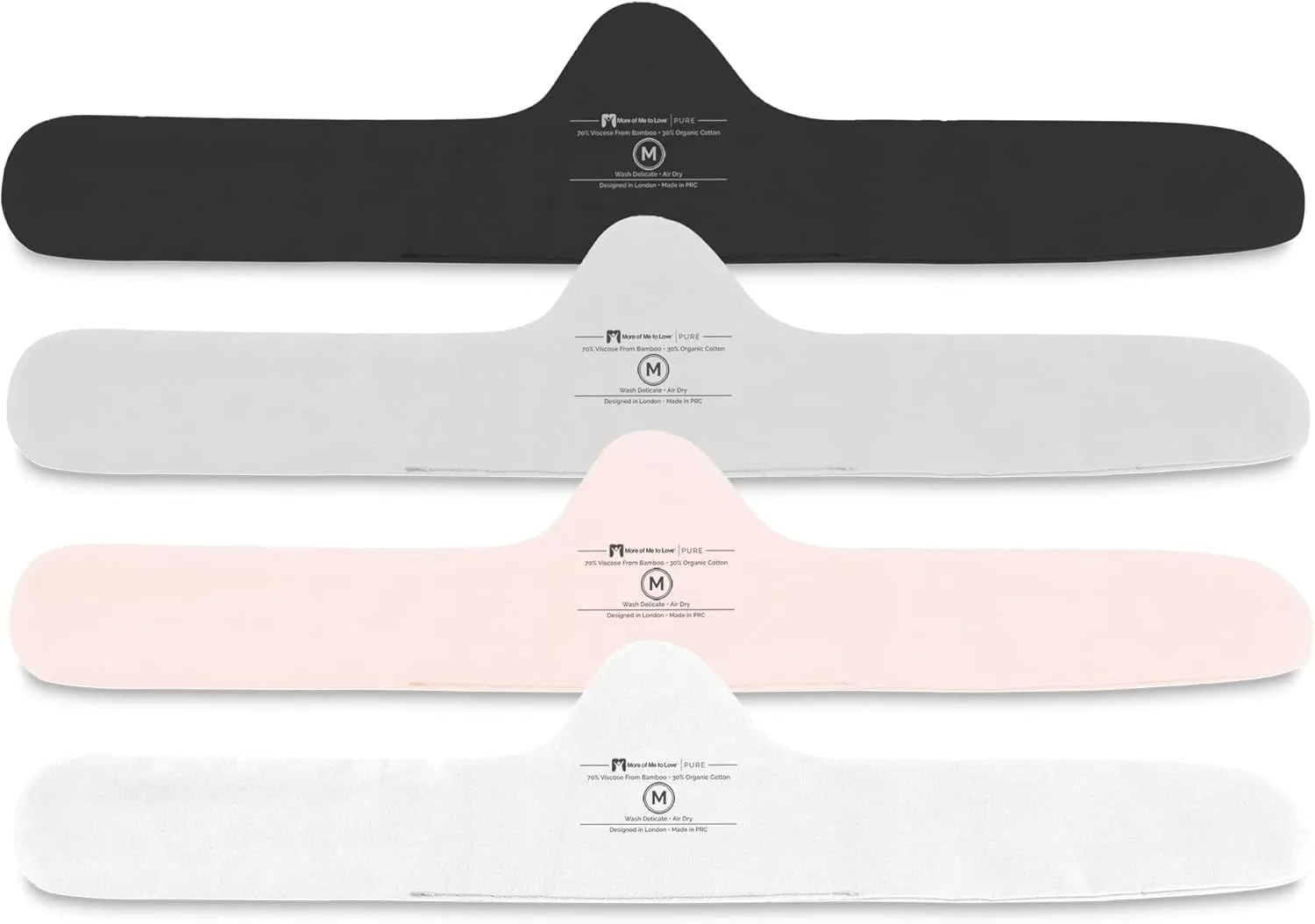 More of Me to Love Organic Cotton and Bamboo Bra Liner 4-Pack (Pearl White, Blush Pink, Stone Gray, Fawn Beige)