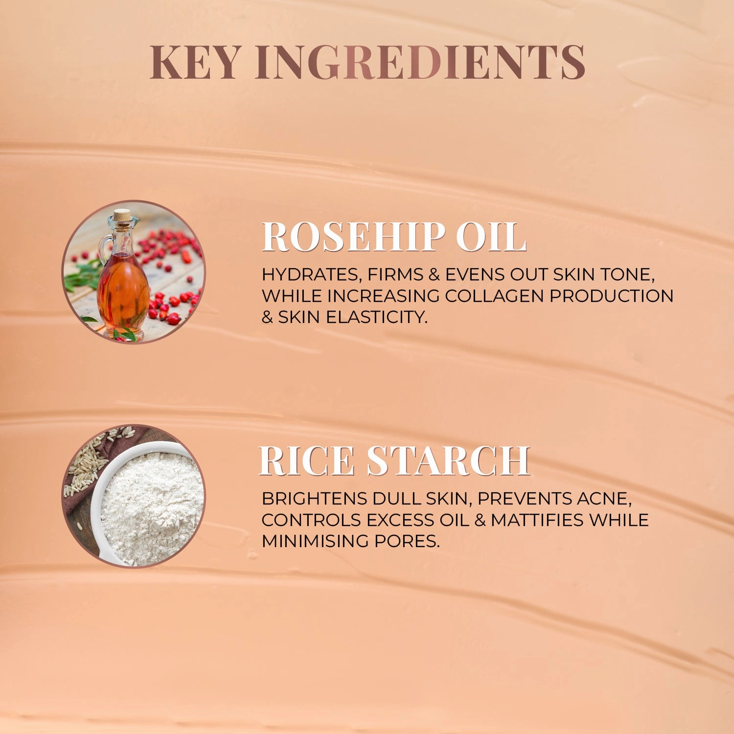 Natural: Serum Foundation Dewy Finish SPF30  Tube with Rosehip & Rice Starch