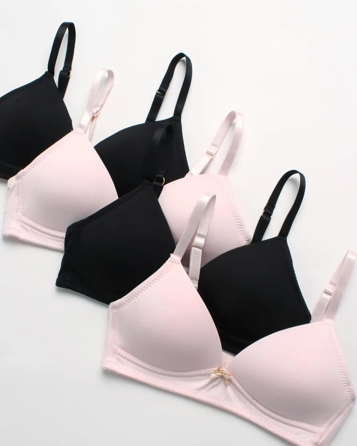 Nicole Miller Girls Training Bras - 4 Pack Molded Microfiber A-Cup Bra, Adjustable Straps - No Wire Bra for Girls (30A-36A)