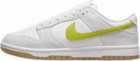 Nike Dunk Low Women's Shoes (HJ7335-133, White/Gum Yellow/Bright Cactus) Size 10.5