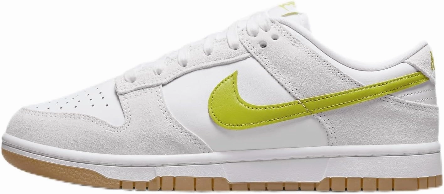 Nike Dunk Low Women's Shoes (HJ7335-133, White/Gum Yellow/Bright Cactus) Size 10.5