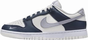 Nike Dunk Low Women's Shoes (HV2390-100, Sail/White/Armory Navy/Wolf Grey) Size 5.5