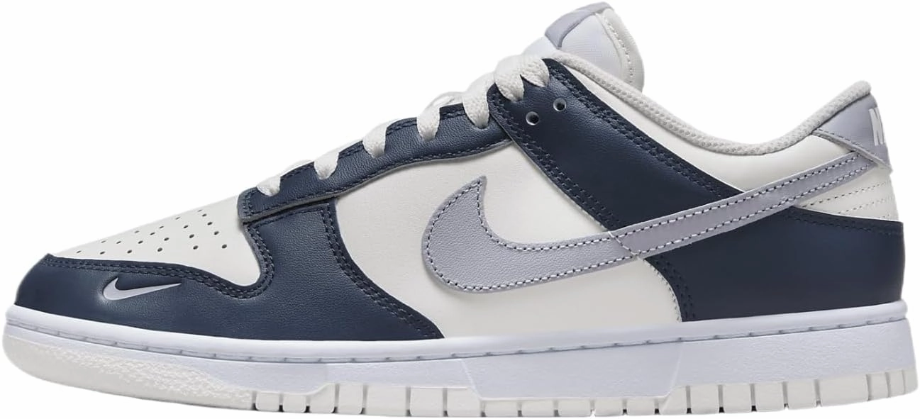 Nike Dunk Low Women's Shoes (HV2390-100, Sail/White/Armory Navy/Wolf Grey) Size 5.5
