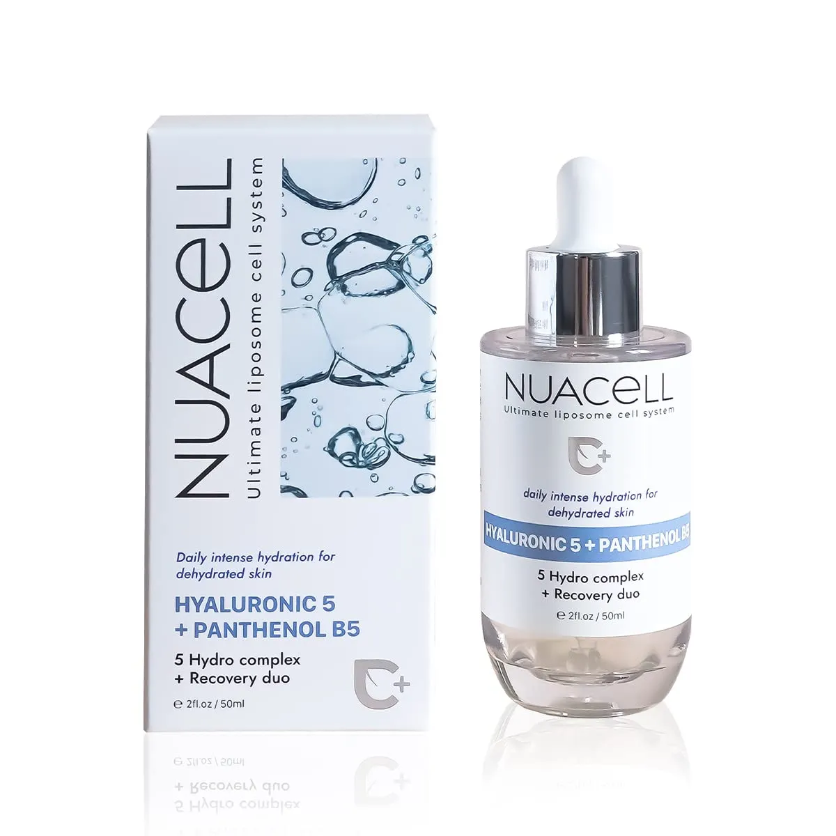 NUA CELL HYALURONIC 5 PANTHENOL B5 Serum, 5 Hydro Complex   Recovery serum, For Home Aesthetic Cosmetics, Daily Intense Hydration For Dehydrated Skin from Korea, 2Fl.Oz, Liposome Cell System