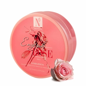 NUTRIGLOW Natural's English Rose Hydrating Gel With Rose Extract For Glowing Skin Deep Nourishment, Upto 8 Hour Moisture Lock, Repairs Skin Damage, Calms skin, All Skin Types, 7.05 Oz