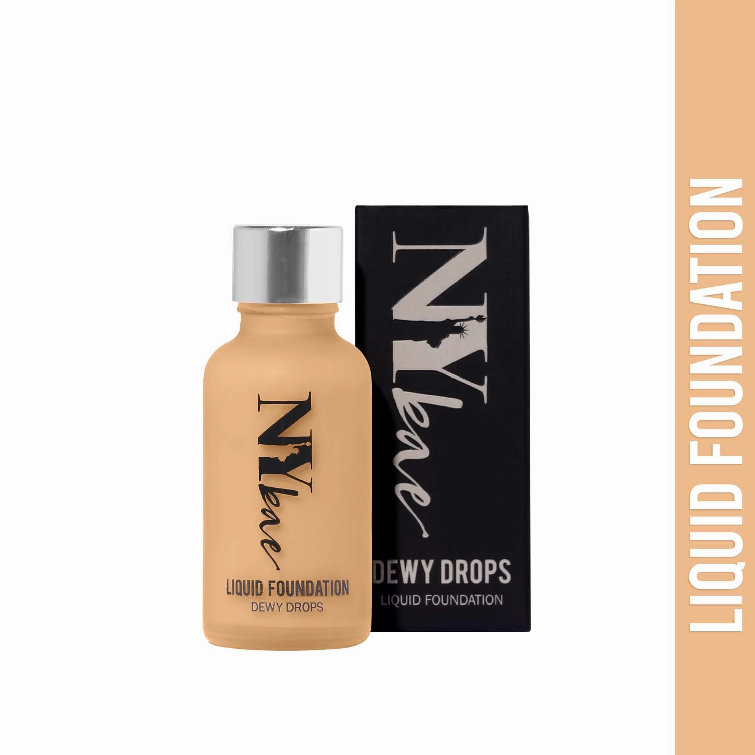 NY Bae Dewy Drops Foundation - Latte 02 (30 ml) | Fair Skin | Warm Undertone | Full Coverage | Long Wear | Transfer Resistant