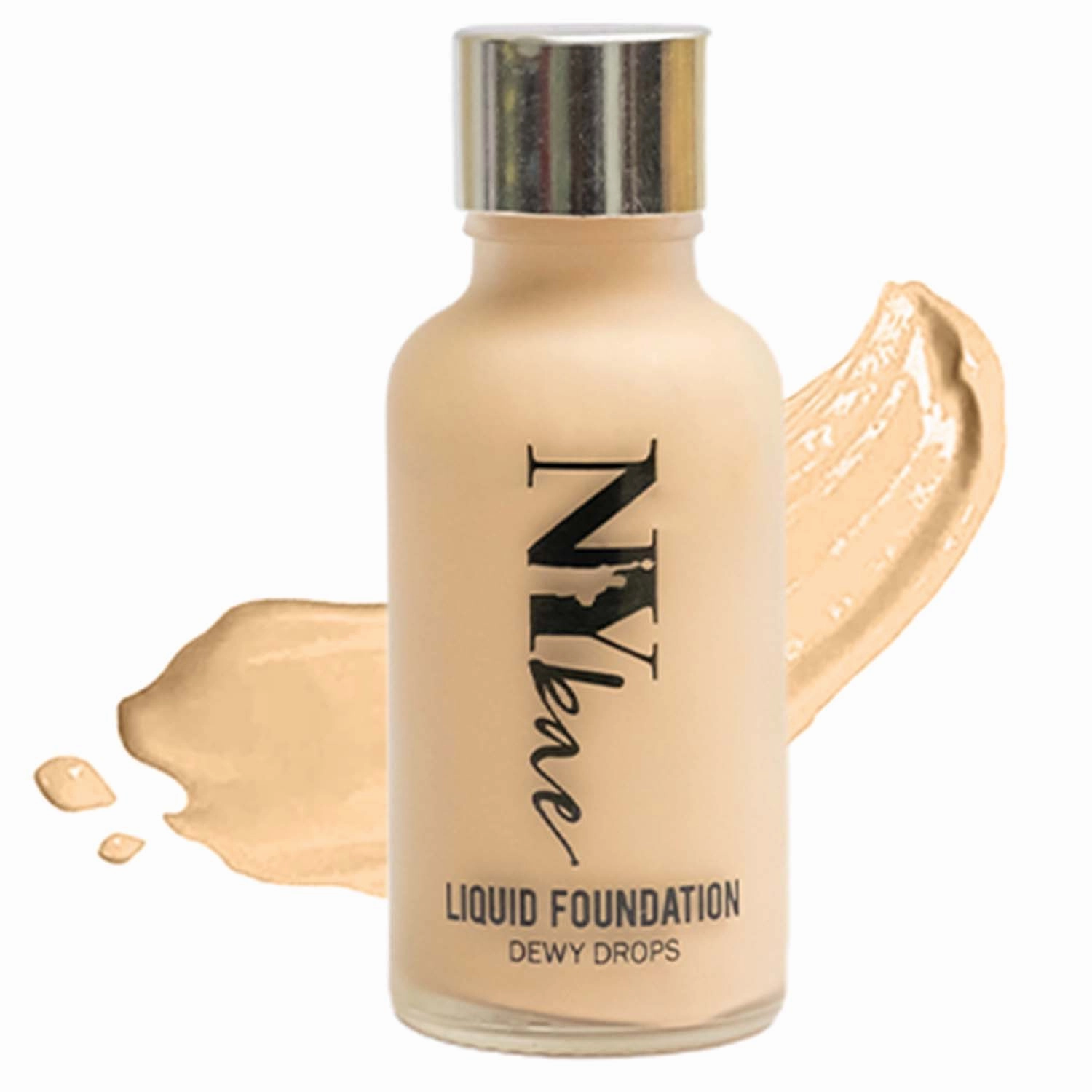NY Bae Dewy Drops Liquid Foundation | Natural | Full Coverage | Smooth & Light | Easily Blendable | Dusky Skin Tone | Warm Undertone - Mocha 6 (30 ml)   