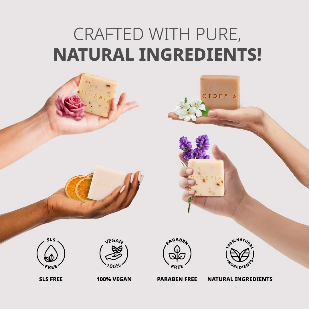 Olive Oil Soap Bars - 8 Scented Variety Pack - Natural & Moisturizing - Lavender, Orange Blossom, Jasmine, Rose, Mint, Oud, Musk, Chamomile - Gentle Cleansing - Single Scents Available