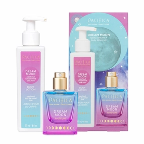 Pacifica Beauty Dream Moon Spray Perfume and Body Lotion Set, Bath and Body, Fragrances, Sandalwood, Pink Rose, Patchouli, Gift Set, Clean Perfume, Skin Care, Vegan, 6 fl oz and 1 fl oz (Set of 2)