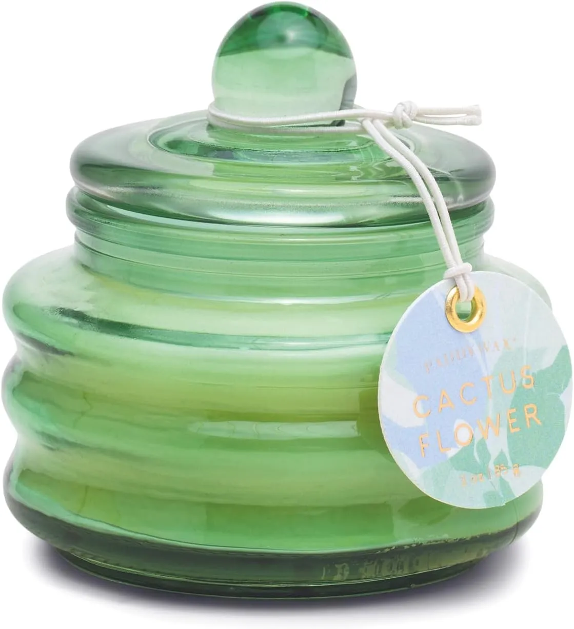 Paddywax Scented Candles Beam Glass Jar Candle with Lid Luxury Artisan, 3-Ounce, Green - Cactus Flower