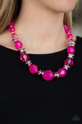 Paparazzi -Dine And Dash - Pink Necklace