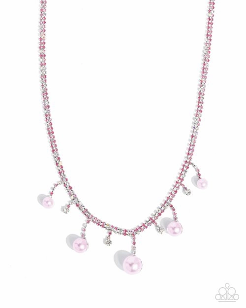 Paparazzi Necklace ~ Shimmery Safeguard - Pink