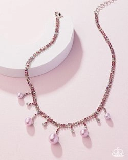 Paparazzi Necklace ~ Shimmery Safeguard - Pink