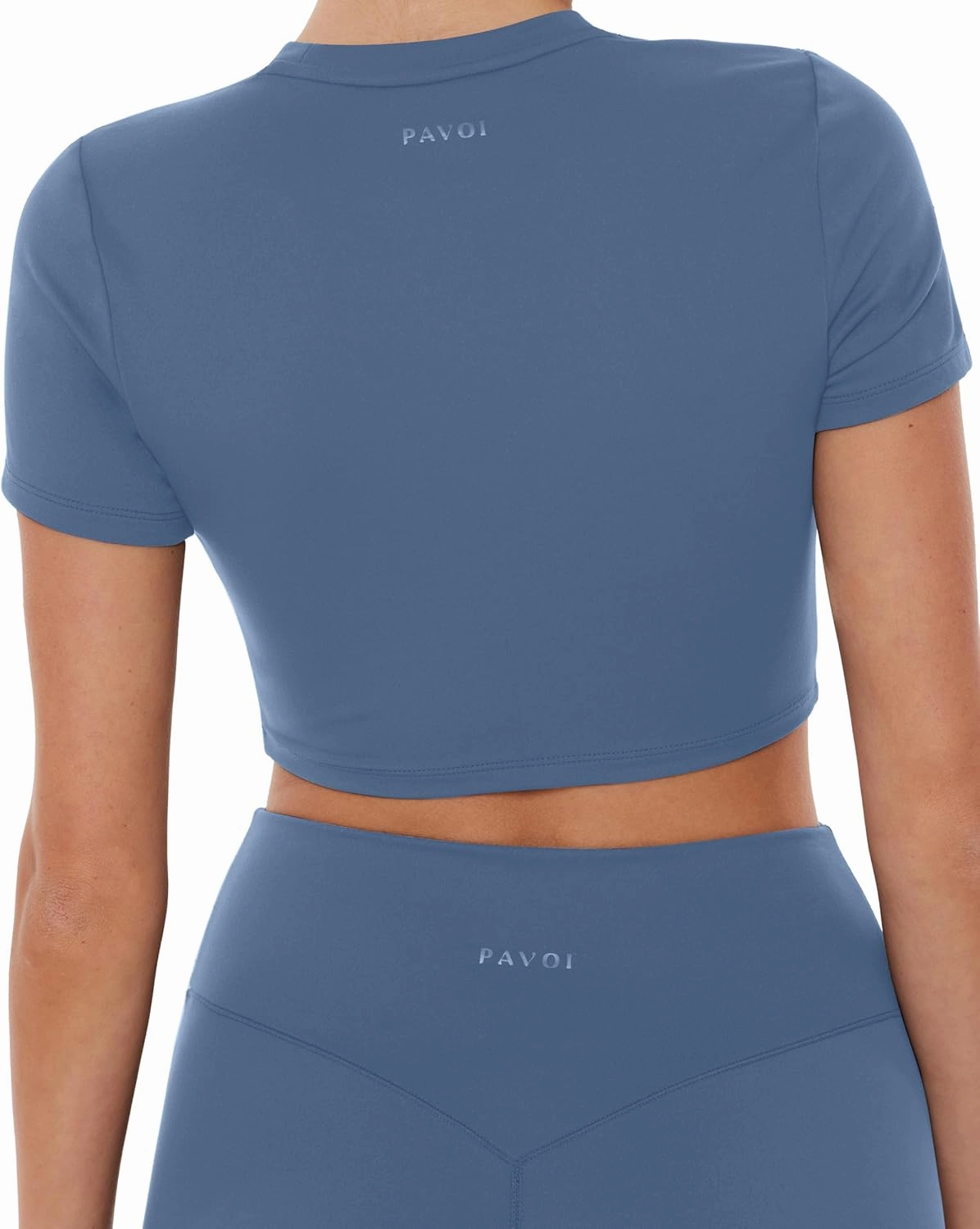 PAVOI ACTIVE Athleisure Crop Tee | Low Support Crew Neck Short Cap Sleeves Lounge Workout Women's Cropped Top | LuxeCloud