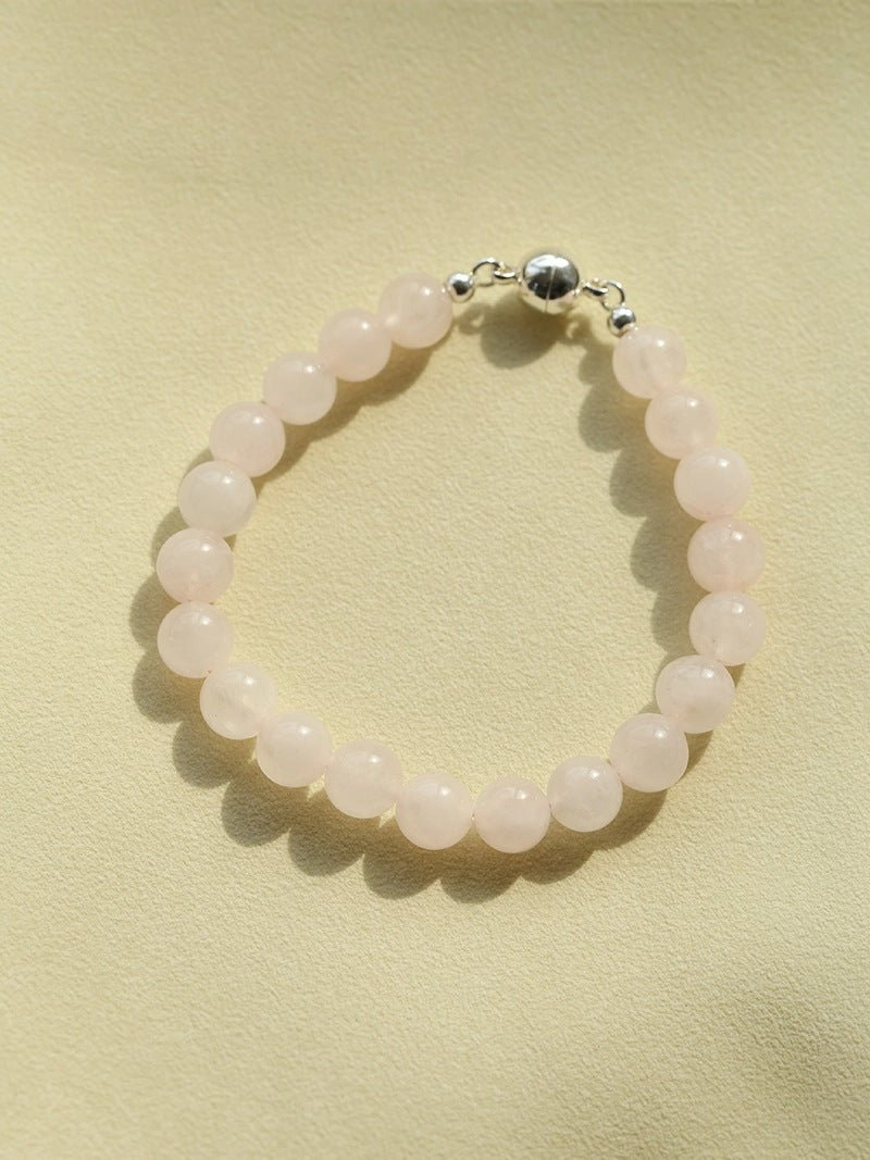 Peach Chalcedony & Rose Quartz Magnetic Convertible Beaded Necklace