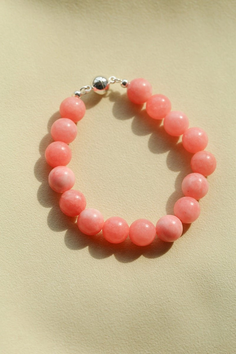 Peach Chalcedony & Rose Quartz Magnetic Convertible Beaded Necklace