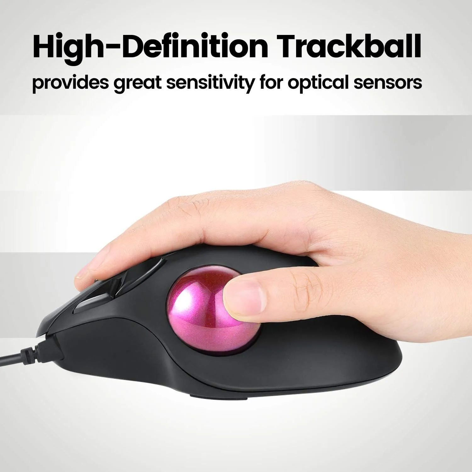 Perixx PERIPRO-303 X2D Replacement Trackball Set of 2 PERIMICE-517/717/520/720 Compatible with Logitech M575/M570 and Elecom Trackball Mouse - Polished Finish - Black and Pink 2 Color Set…
