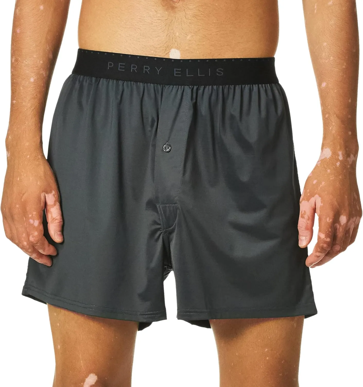 Perry Ellis Men's Luxe Solid Boxer Shorts