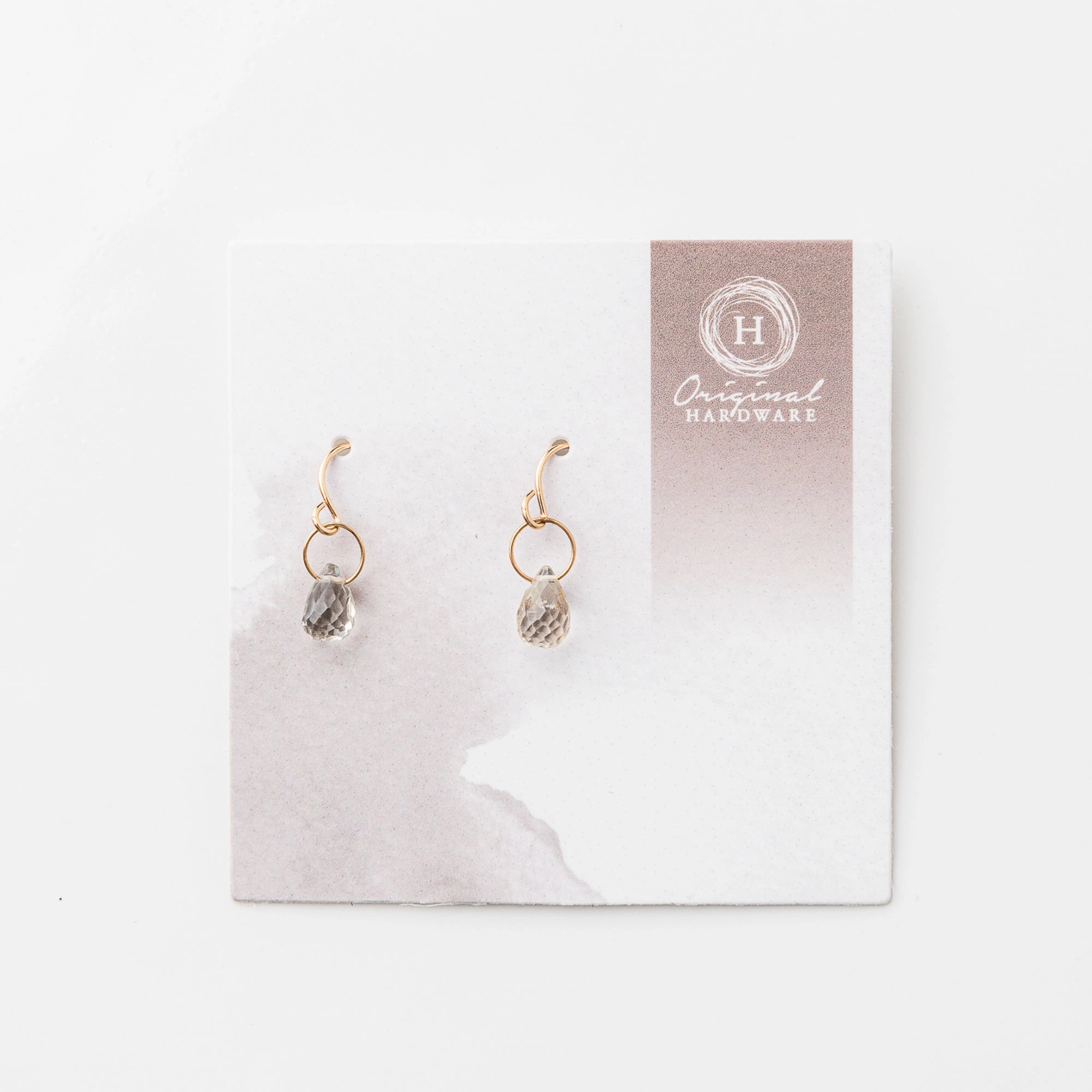 Petite Champagne Zircon Drop Earrings