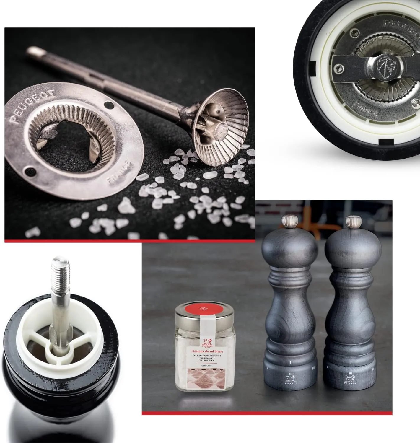 Peugeot - Paris u’Select Manual Salt Mill - Adjustable Grinder - Beechwood, Gloss Black