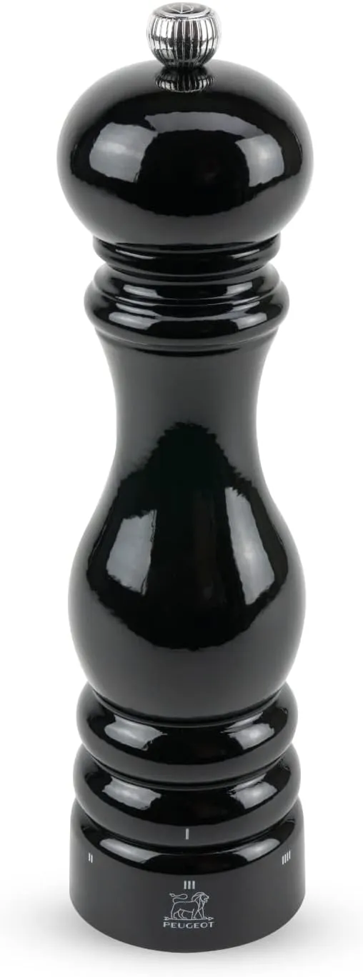 Peugeot - Paris u’Select Manual Salt Mill - Adjustable Grinder - Beechwood, Gloss Black
