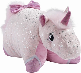 Pillow Pets Originals Sparkly Pink Unicorn Stuffed Animal Plush Toy
