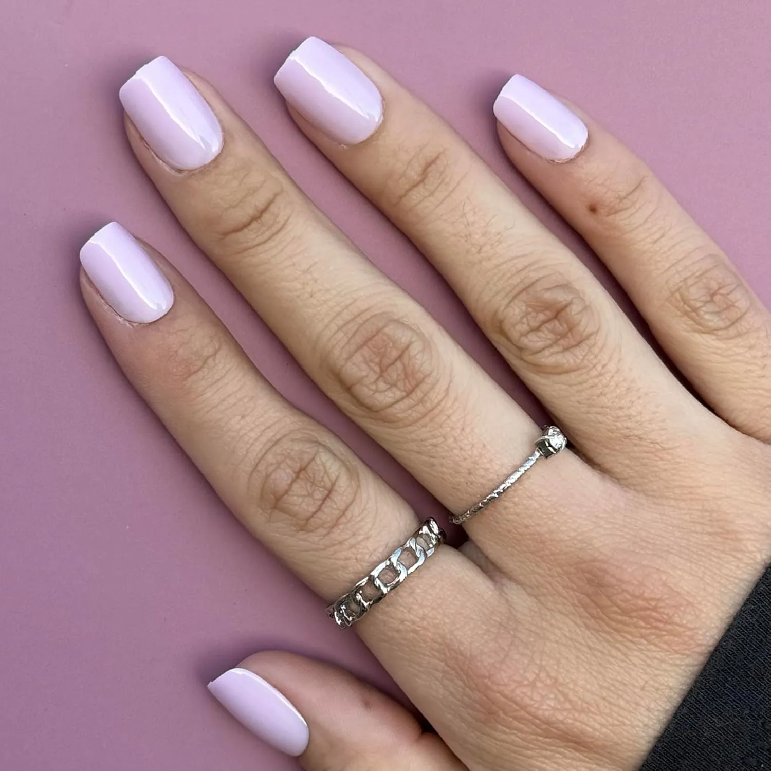 PINK DREAMS Press-On Nails by Lavaa Beauty | Short Square Light Natural Pink Glossy Finish