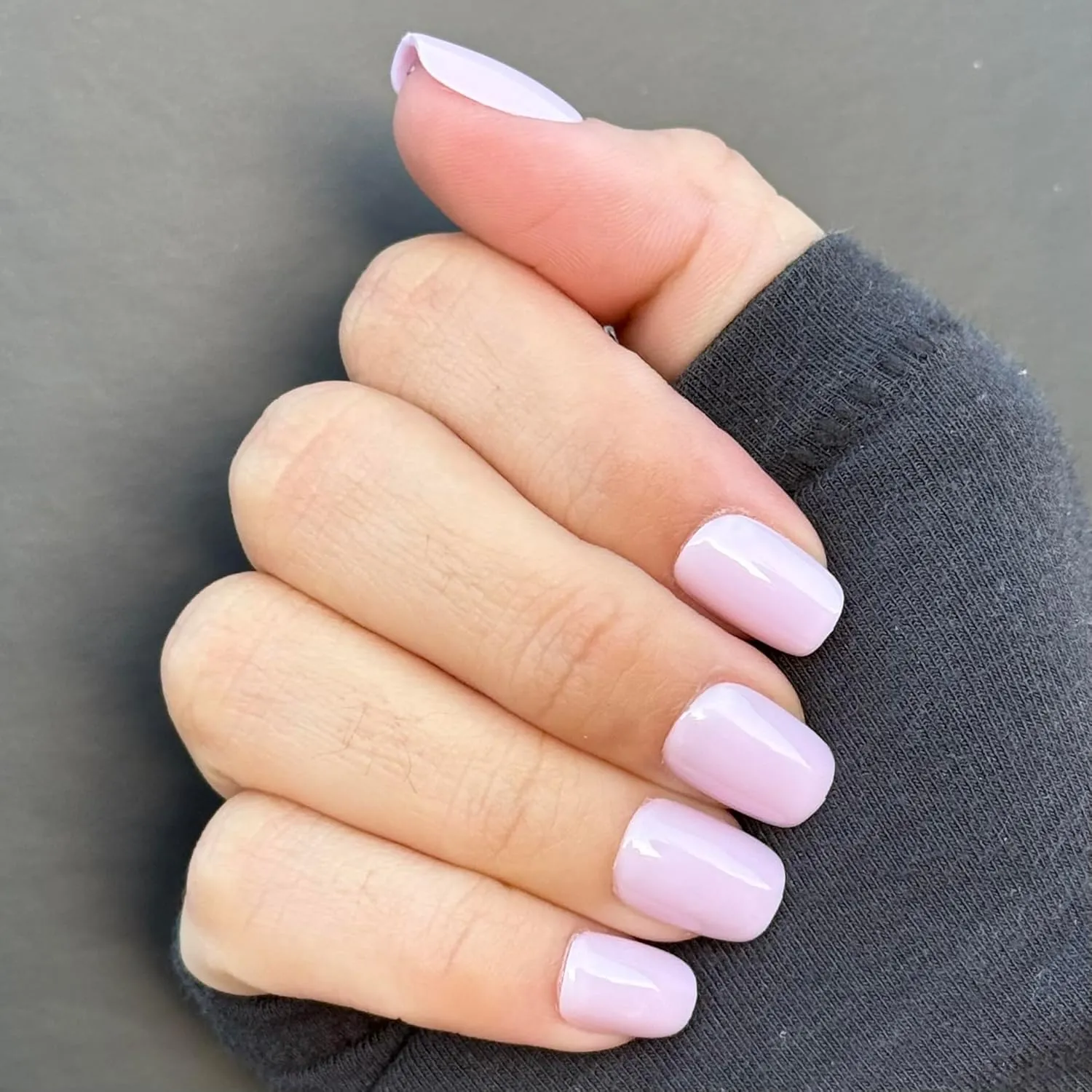PINK DREAMS Press-On Nails by Lavaa Beauty | Short Square Light Natural Pink Glossy Finish