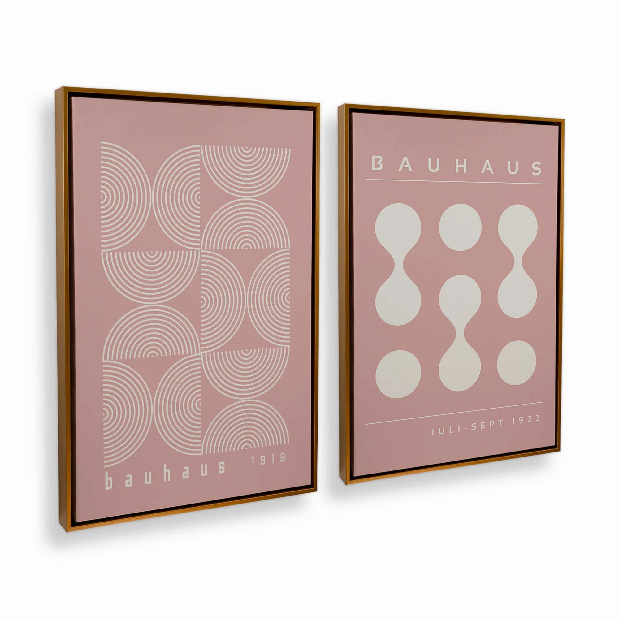 Pink Bauhaus Flow, Set of 2 Prints on Canvas